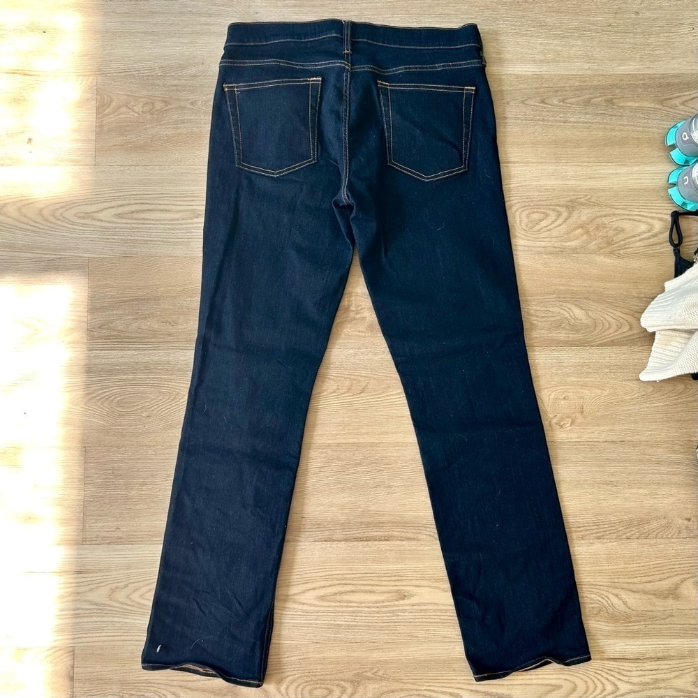 J. Crew Blue Dark Wash Stretch Jeans Straight Leg Short - Picture 3 of 6